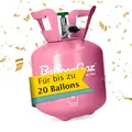 Produktbild: Folat 25204 BalloonGaz® Helium | Ballongasflasche mit Füllventil für bis zu 20 Latexballons Ø 23 cm | Ideal für Geburtstag, Party, Hochzeit, Folien Luftballons | Einweg Gasflasche recyclebarem Metall