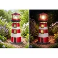 Produktbild: CEPEWA - LED Solar Leuchtturm Leuchtfeuer Turm 38cm Höhe