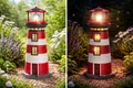 Produktbild: CEPEWA - LED Solar Leuchtturm Leuchtfeuer Turm 38cm Höhe
