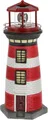 Produktbild: Cepewa LED Solar Leuchtturm | H38cm rot weiß | Gartendeko Leuchtfeuer Turm Leuchtfeuer Solarbeleuchtung (1 x LED Solar Leuchtturm H38cm)