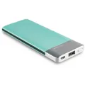 Produktbild: RealPower PB-5500 Powerbank lake blue LED Statusanzeige PU Leder Finish 5500 mAh