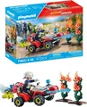 Produktbild: PLAYMOBIL 71825 Feuerwehr Quad löscht Heckenbrand