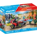 Produktbild: PLAYMOBIL 71825 Feuerwehr Quad löscht Heckenbrand