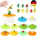 Produktbild: 10 Stück Silikon Glasabdeckung, Silikondeckel für Gläser, Anti Staub Tr