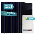 Produktbild: SUNNIVA 6.0 kW Solaranlage, 12x 500 W Solarmodule Fullblack Bifacial, Wechselrichter SolarEdge SE6K (3-phasig)