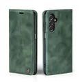 Produktbild: LBH Handyhülle für Samsung Galaxy A15 in Grün mit Karten- und Geldfach Smartphone Hülle mit Standfunktion Flip Case Schutzhülle Magnetverschluss Vintage