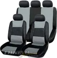Produktbild: PREMIUM Kunstleder Sitzbezug Auto Bezug Sitz Schwarz-Grau für viele Fahrzeuge