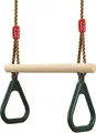 Produktbild: PELLOR Multifunktions Kinderholz Trapeze Schaukel mit Kunststoff Turnringe