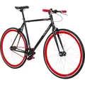 Produktbild: Galano 700C 28 Zoll Fixie Singlespeed Bike Blade 5 Farben zur Auswahl, Rahmengrösse:53 cm, Farbe:schwarz/rot