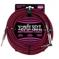 Produktbild: Ernie Ball Instrumentenkabel geflochten, gerade/gewinkelt, 7,62 m, Schwarz/Rot