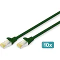 Produktbild: Digitus CAT 6A S/FTP Patchkabel, 10 Stück (S/FTP, CAT6a, 0.50 m) (DK-1644-A-005-G-10)