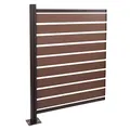 Produktbild: PROREGAL Alu Mülltonnen-Zaun | HxBxT 130x100x6cm | Erweiterungselement Mülltonnenverkleidung | Braun | Holzoptik erweiterbar