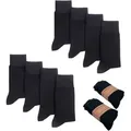 Produktbild: FOOTNOTE Komfortsocken Huxley (8-Paar) 73% Bambus-Viskose, nachhaltig, atmungsaktiv, antibakteriell schwarz 43-46