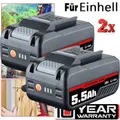 Produktbild: 2 PACK 5,5Ah Ersatzakku Für Einhell Akku 18V Power X-Change PXC Li-Ion LED 3-LED