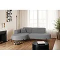 Produktbild: Kaiser Möbel Ecksofa, Sofa L-Form Designer Modena Rein stoff Noel Aschgrau Links - Grau