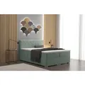 Produktbild: Boxspringbett Mit Bettkasten Und Matratze + Topper Sevilla Stoff Riviera Mintz 180x200 Cm