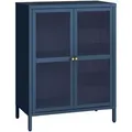 Produktbild: [en.casa] Vitrine, Blau, Metall, Glas, Rechteckig, 64x84x35 cm, Wohnzimmer, Wohnwände, Vitrinenschränke