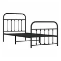 Produktbild: vidaXL Bett Bettgestell mit Kopf- und Fußteil Metall Schwarz 90x190 cm schwarz