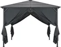 Produktbild: vidaXL Gartenpavillon mit Vorhang Aluminium 3×3 m Schwarz