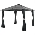 Produktbild: vidaXL Gartenpavillon mit Vorhang Aluminium 3×3 m Schwarz