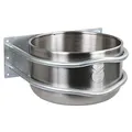 Produktbild: Kerbl Aluminium-Futtertrog, Futterbehälter, zur geraden Montage, 44x38x23cm, 18l, Aluminium, Innen-Ø35cm, Pferde, Rinder, mit Ablaufstopfen