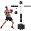 Produktbild: HOMCOM Boxstand Standbox-Trainer mit 2 Speedbällen Reflexstange 160-230cm höhenverstellbar Geeignet für Erwachsene Jugendlichen - Schwarz