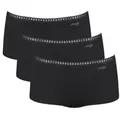 Produktbild: Sloggi 3P GO Crush Hipster Shorts Schwarz Baumwolle XX-Large Damen