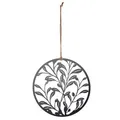 Produktbild: UNUS Aufhänger Olivenblätterornament aus Metall zum Aufhängen Wanddeko Türdeko 25cm schwarz