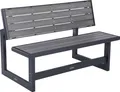 Produktbild: LIFETIME 60253 - Gartenbank, klappbare Rückenlehne, Bank umwandelbar in einen Tisch, Maße 141x36x48 cm, hochdichtes Polyethylen, wasserdicht, UV-Schutz, Farbe grau