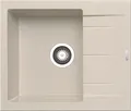 Produktbild: PYRAMIS Spüle ALAZIA 59x50 in BEIGE mit Excenterbedienung / Granitspüle / Steinspüle / Ausschnitt 570 x 480 mm