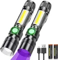 Produktbild: Karrong LED Taschenlampe USB Aufladbar Magnet Schwarzlicht 395nm UV Lampe 7 Modi