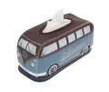 Produktbild: VW Collection by BRISA Papiertuchbox Volkswagen Neopren Kosmetik-Serviettenspender, Papiertaschentuchbox, fürs Bad im T1 Bulli Bus Design in Petrol/Braun