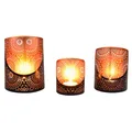 Produktbild: Marrakesch 3er Set orientalische Deko Teelichthalter Windlicht 14cm groß schwarz Gold | Kerzenhalter Kerzenständer Yulet als Aesthetic Deko für Wohnzimmer | Marokkanische Windlichter als Balkondeko