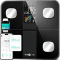 Produktbild: Körperfettwaage Personenwaage digital mit App Bluetooth 180 kg Schwarz