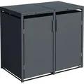 Produktbild: DEGAMO Mülltonnenbox 2er MÜNCHEN 132x80x116cm für Tonnen 120 und 240 Liter, grau - Dunkelgrau