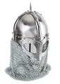 Produktbild: Battle-Merchant - Wikinger Brillenhelm mit Kettenbrünne, 2mm Stahl - Schaukampfhelm