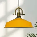 Produktbild: bamyum Asletl-Marine Hängelampe Industrial Vintage Ø40cm, Küchenlampe Hängend, Pendelleuchte Esstisch Vintage, Hängelampe Esstisch, Wohnzimmerlampe, Pendelleuchte Dunkelgelb Metall, Küchenlampe
