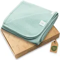 Produktbild: Jubi® Babydecke 100% Baumwolle 70 * 100 cm– weiche Decke für Neugeborene – Kuschelige Babydecke für Kinderwagen & Bett – Oeko-Tex Zertifiziert –Schönes Geschenk zur Geburt (Mint)