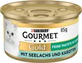 Produktbild: Purina Gourmet Gold Feine Pastete Seelachs Karotten Katzennassfutter 12 x 85 g