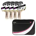 Produktbild: Butterfly Tischtennis Rundlauf Set |4 Tischtennisschläger Drive Mini + Tischtennishülle Drive Case 2 | Tischtennisschlägerset | für die ganze Familie | Rundlaufset |sehr Kleiner Schläger