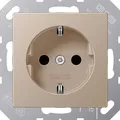 Produktbild: JUNG 1520 KI CH Schuko Steckdose 16 A 250 V mit Berührungsschutz Serie A Champagner, 250 V (A1520KICH)
