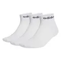 Produktbild: adidas Unisex Kids Think Linear Ankle Socks 3 Pairs, White/Black, 5-6 Years