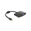 Produktbild: Delock - Adapter HDMI - 1 x Mini Displayport 20 Pin (M) - 1 x HDMI-A 19 Pin (W) - 1 x VGA 15 Pin (W) - 18cm - schwarz (65553)