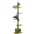 Produktbild: PawHut Kratzbaum Deckenhoch Katzenbaum 230-275cm Katzenkratzbaum mit Katzenhöhle - Grün