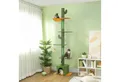 Produktbild: PawHut Kratzbaum Deckenhoch, 230-275 cm, mit Kippschutz, mit mit Katzenhöhle, Kratzstämmen, Spielball, Grün