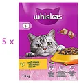 Produktbild: 5 x 1,9 kg Whiskas 1+ mit Huhn (€ 4,88/kg) Katzenfutter - Trockenfutter