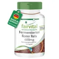 Produktbild: fairvital Fermentierter Roter Reis 600mg, Monascus purpureus Kapseln, HOCHDOSIERT mit 2,95mg Monacolin K pro Kapsel, VEGAN, 120 Kapseln