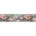 Produktbild: Selbstklebende Bordüre mit tropischen Blättern im Urban Jungle Stil – Grau, Rosa