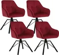 Produktbild: WOLTU 4 x Esszimmerstuhl drehbar, Polsterstuhl, mit Samtbezug, Bordeaux