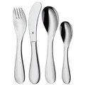 Produktbild: WMF Knuddel Kinderbesteck Set 4-teilig, Kinderbesteck Edelstahl, Besteck Kinder ab 3 Jahre, Cromargan poliert, Gravurbesteck, spülmaschinengeeignet